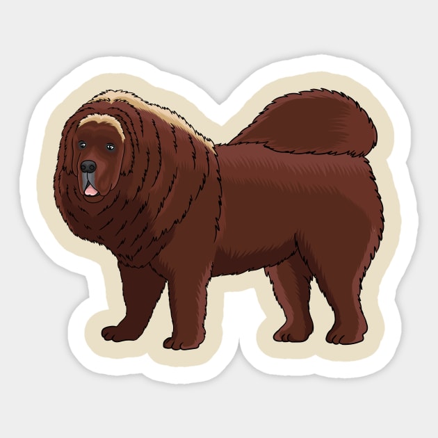 Tibetan Mastiff dog cartoon illustration Sticker by Cartoons of fun